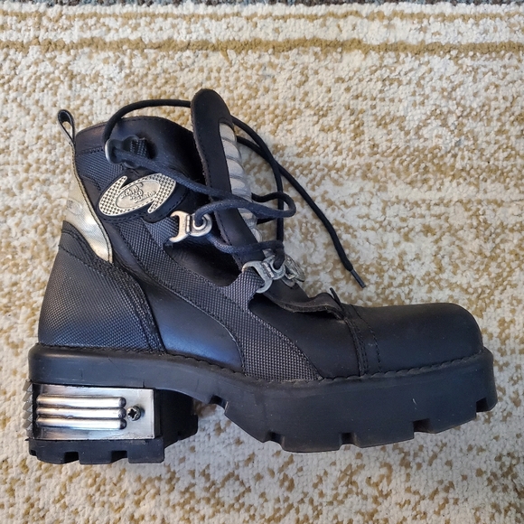 WICKED ROAD WARRIOR Leather Biker Moto Platform Combat Boots 8.5 - Picture 9 of 11